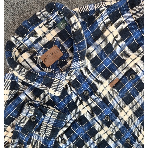 Orvis Other - Orvis Flannel Shacket Mens XL Blue Plaid Heavy Shirt Jacket